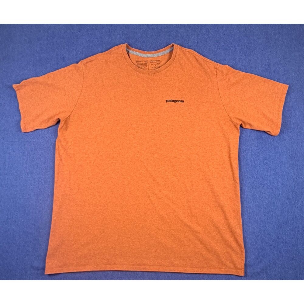 Patagonia Responsibili-Tee Mens XL Orange Fitz Roy Logo Graphic T Shirt